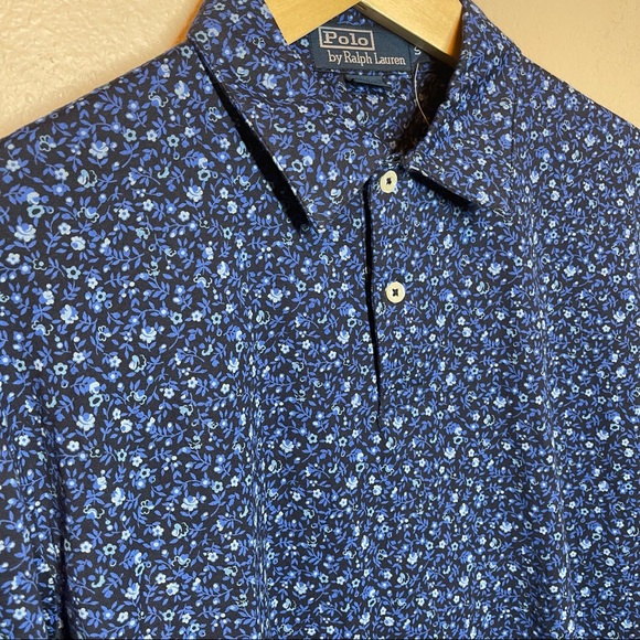 Polo Ralph Lauren NWT Men's Blue Floral Polo Shirt Size Small - Picture 7 of 8